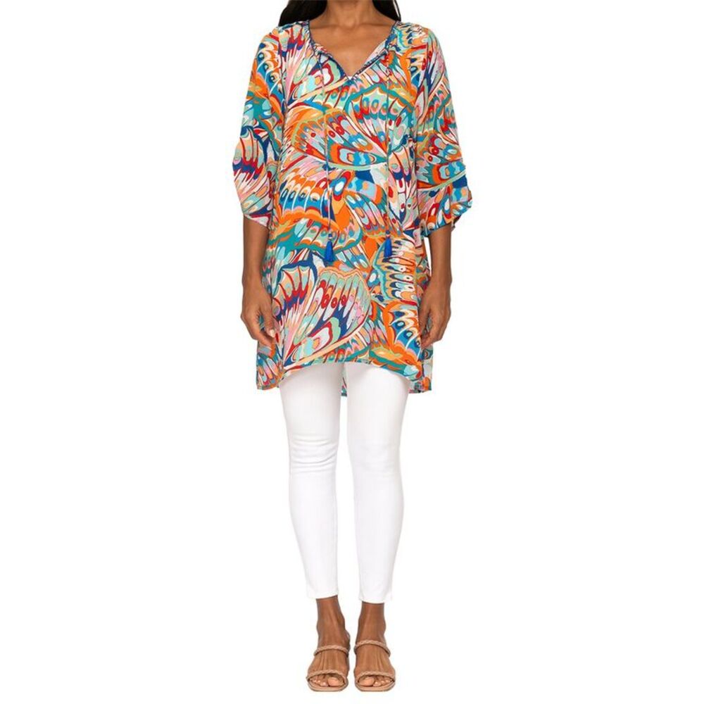 Tolani Womens  Sanaya Silk Top, Blue